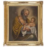 Painter Southern Italy, early 19th century St. Joseph and the Child Oil on canvas, cm. 74 x 62