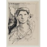 DOMENICO PURIFICATO (Fondi 1915 - Rome 1984) Portrait, 1964 Acquarello on paper, cm. 69 x 49