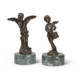 HIPPOLYTE FRANCOIS MOREAU (Digione 1832 - Neuilly-sur-Seine 1927) EROS CHILD DRUMMER Two bronze