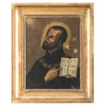 ITALIAN PAINTER, 18TH CENTURY ST. GAETANO FROM THIENE Oil on slate cm. 20 x 15 CONDITION Small