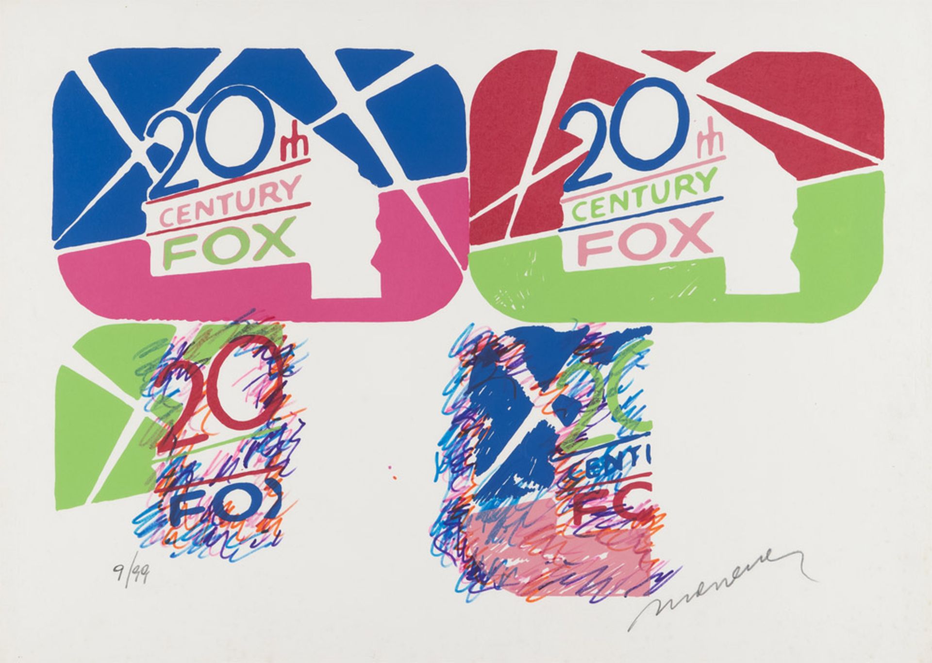 HENRY MANERA (Asmara 1947) 20th Century Fox Color lithography, ex. 9/99 Measures of the sheet, cm.