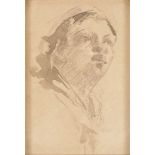 NEAPOLITAN PAINTER, 19TH CENTURY IMAGE OF A GIRL Watercolor on paper, cm. 16 x 10.5 Signed 'V.