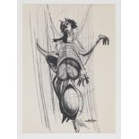 FRANK GARELLI (Dawn 1909 - 1973) Without title, years '60 Charcoal on paper, cm. 43 x 31 Not