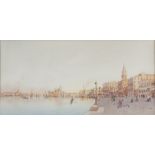 Umberto Ongania (Venice 1860 - 1896). View of Venice. Watercolor on paper, cm. 18 x 38. UMBERTO