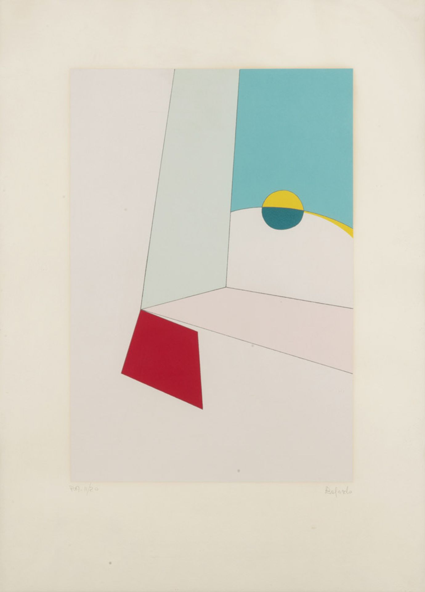 ITALIAN ARTIST OF THE 20TH CENTURY Abstract composition Color lithography, ex. 11/20 ps.to. Measures