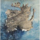 CHARLES AMBROSOLI (Rome 1947) Aerial Magma, 1984 Oil and coal on paper and cloth, cm. 80 x 80