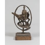 SCULPTOR OF THE 20TH CENTURY Horse and rider in a spiral Bronze, cm. 41 x 26 x 20 Signed 'Fountain',