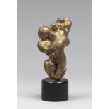 ITALIAN SCULPTOR OF 70'S Untitled Micro-sculpture in gilt wood, cm. 10 x 5 x 8 Plastic base SCULTORE