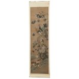 CHINESE SCHOOL, 20TH CENTURY Landscape with chrysanthemums and pheasant