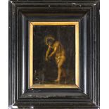 FLEMISH PAINTER, EARLY 17TH CENTURY CHRIST AT THE COLUMN Oil on panel, cm. 32.5 x 24 CONDITION OF