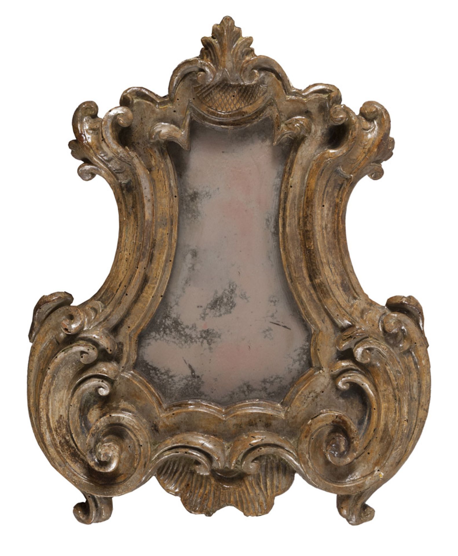 Lacquered wood mirror, Baroque period. Measures cm. 46 x 37. PICCOLA SPECCHIERA, PERIODO BAROCCO