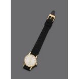 WRIST WATCH FOR WOMAN OMEGA with 18k gold yellow dial, leather strap. Length cm. 20, Dial diameter