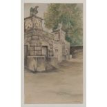 PAINTER OF THE 20TH CENTURY Bourgeois villa from the Door Pinciana, 1917 Water-color on paper, cm.
