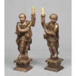 Pair of wooden sculptures with giltwooden bases, late 16th century northern Italy. Sculpture