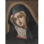 Roman painter, 18th century. Face of the Virgin. Oil on canvas, cm. 48.5 x 35.5. PITTORE ROMANO,