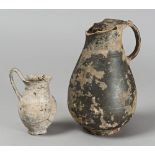 AN OLPE AND A BLACK GLAZED JUG, 4TH-3TH CENTURY B.C.