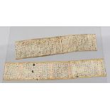 TWO MANUSCRIPT ON PARCHMENT, ETHIOPIA EARLY 20TH CENTURY Length cm. 46 and cm. 54. Stains. DUE