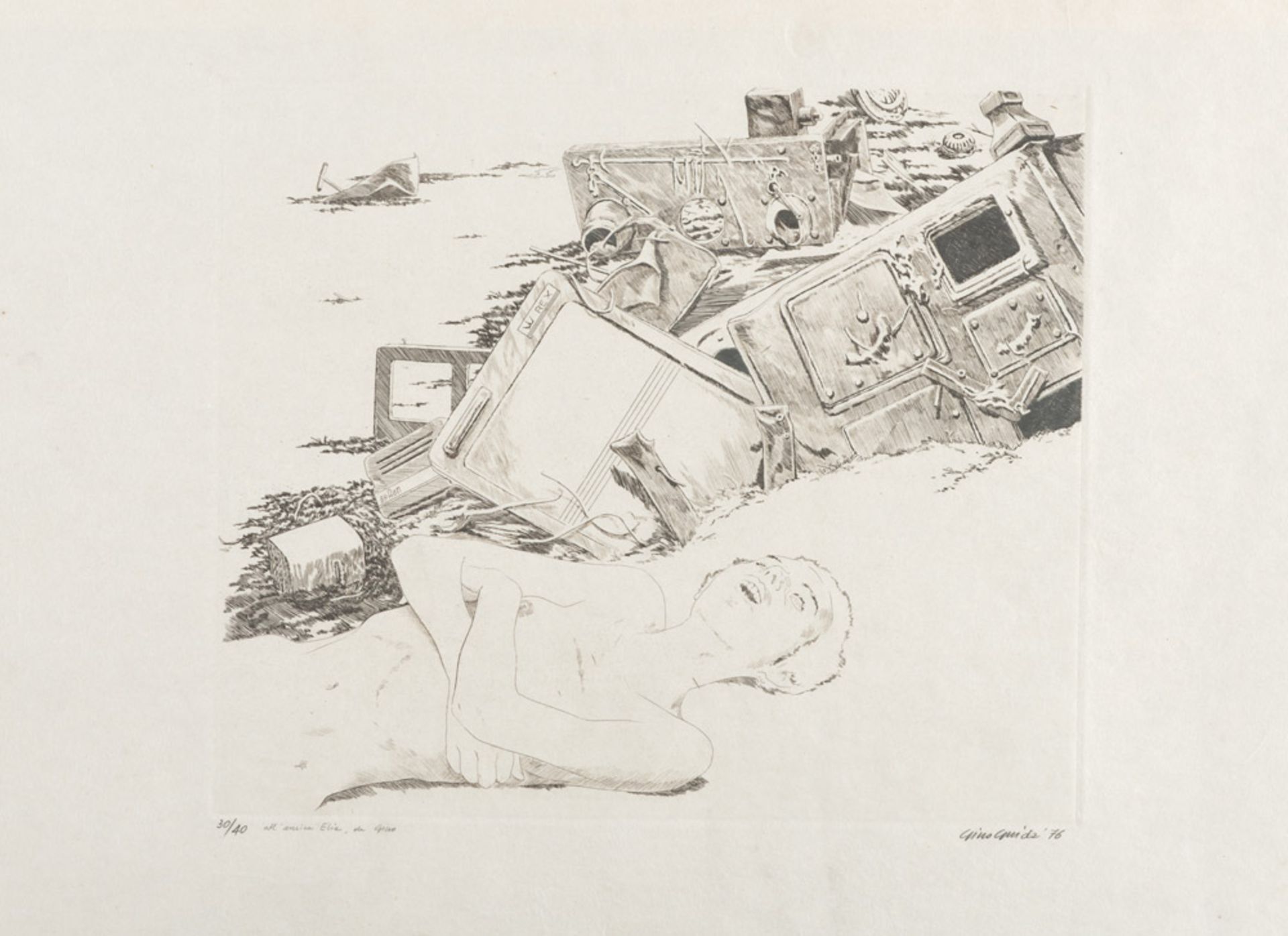 GINO GUIDA (Naples 1932) Untitled, 1976 Engraving, ex. 30/40 Measures of the sheet, cm. 45 x 64