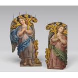 Two painted ecclesiastical panels, northern Italy 18th century. Measures cm. 89 x 52 cm. 76 x 34.