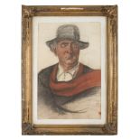 CENTRAL ITALY PAINTER, EARLY 20TH CENTURY SHEPHERD Pastels on paper cm. 63 x 41 Unsigned Framed