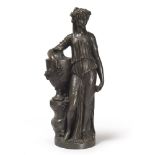 EUROPEAN SCULPTOR, LATE 19TH CENTURY ALLEGORY OF THE SPRING Sculpture in burnished bronze, cm. 46