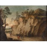 UNKNOWN PAINTER, 18TH CENTURY LANDSCAPE WITH SHEPHERDS Oil on canvas, cm. 47,5 x 62 CONDITION