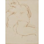 PAINTER OF THE 20TH CENTURY Male nude Pencil on paper, cm. 24,5 x 18,5 Illegible signature in low to