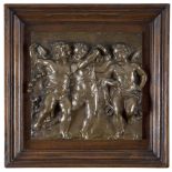 Pair of bronze bas-reliefs depicting puttos, early 20th century. Measures cm. 25 x 28. COPPIA DI