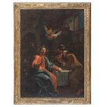 FRANCESCO SALVATORE FONTEBASSO (Venice 1707 - 1769) THE SUPPER IN EMMAUS Oil on canvas, cm. 93,5 x