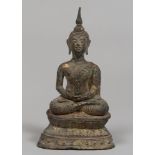 A THAILAND BRONZE SCULPTURE, 20TH CENTURY depicting Buddha.