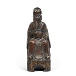 A CHINESE BRONZE SCULPTURE, 20TH CENTURY depicting a taoist divinity.