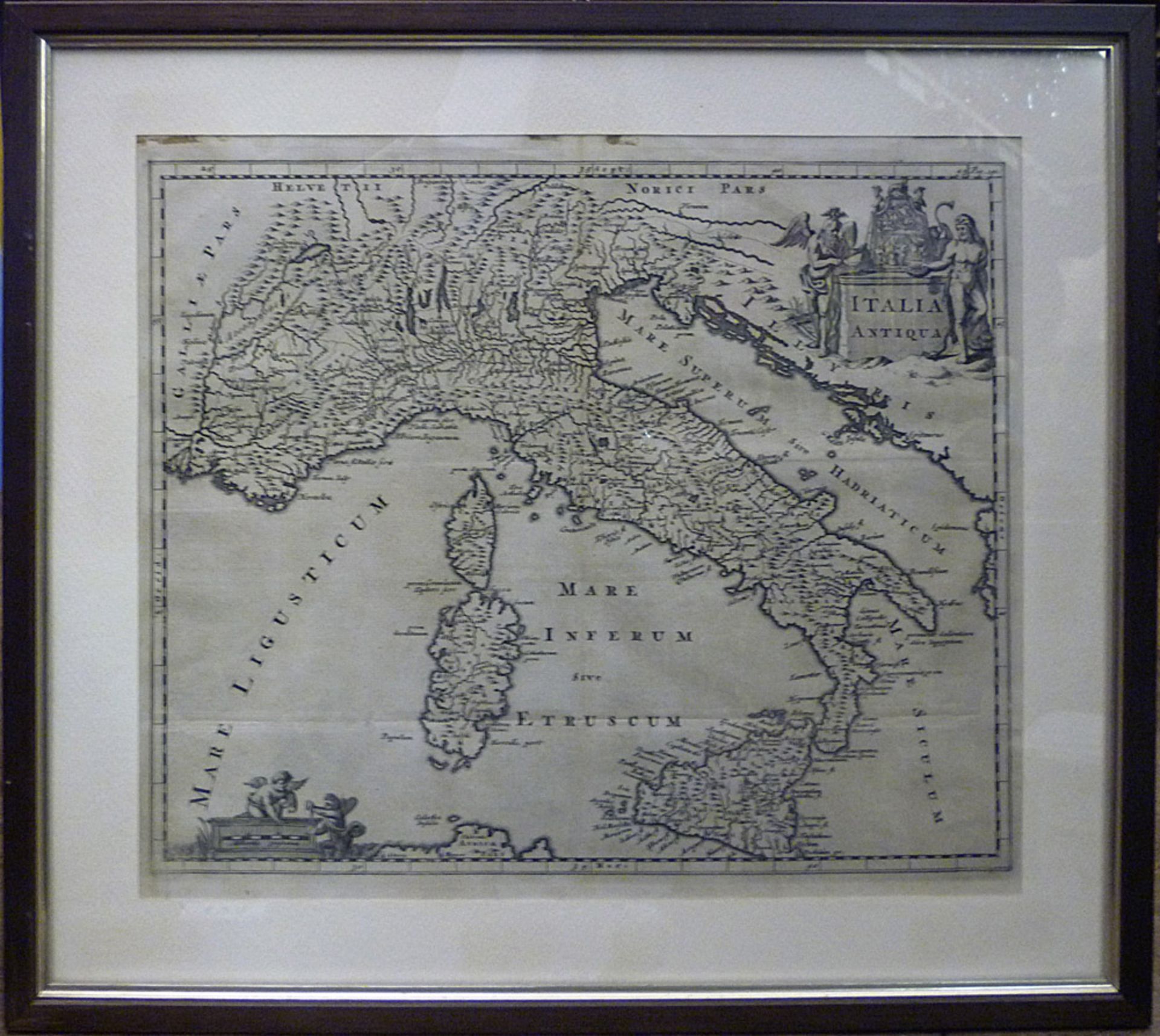 19th century engraver. Italy Antiqua. Geographical engraving, cm. 27 x 33. INCISORE XIX SECOLO