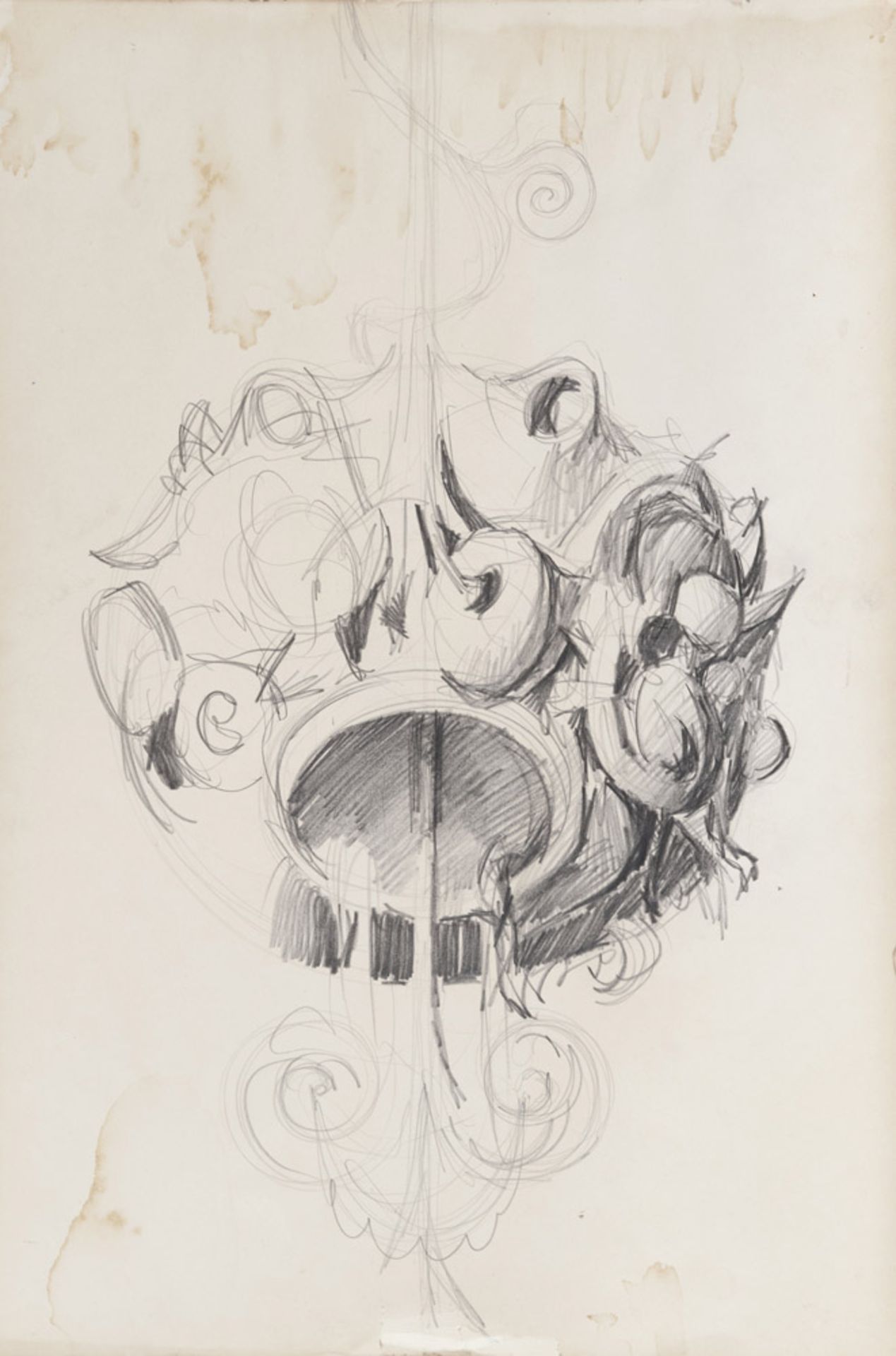 FRANK GARELLI (Dawn 1909 - 1973) Without title, years '60 Pencil and carboncino on paper, cm. 48 x