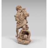 ITALIAN SCULPTURE, 19TH CENTURY YOUNG CANTERS WITH LAMBS Clay sculpture, cm. 21 x 11 Not signed