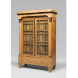 SMALL LEMON-TREE CUPBOARD, PERIOD OF BIEDERMEIER two fronts with lattice and lateral columns with