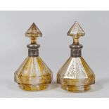 PAIR OF GLASS BOTTLES, PROBABLY EARLY 20TH CENTURY Measurements cm. 30 x 16. BELLA COPPIA DI