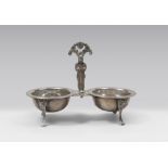 DOUBLE SILVER SALTCELLAR, NAPLES KINGDOM OF THE TWO SICILIES 1832-1872