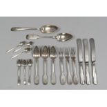 SERVICE PART OF SEMI-SILVER, PUNZONE VIENNA 1850 ca. with engraved handles with initials. It