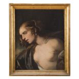 VENETIAN PAINTER, 17TH CENTURY ALLEGORICAL FEMALE FIGURE Oil on canvas, cm. 55 x 45 Gilt frame