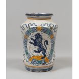 MAIOLICA PHARMACY VASE, PROBABLY SICILY 20TH CENTURY Measures cm 25 x 17. VASO DA FARMACIA IN