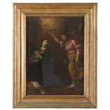 ROMAN PAINTER, 17TH CENTURY THE ANNOUNCEMENT Oil on canvas, cm. 67 x 49 Inscription 'Marcello