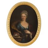 NEAPOLETAIN PAINTER, 18TH CENTURY PORTRAIT OF A NOBELWOMAN Oil on oval canvas, cm. 96.5 x 72.5