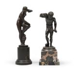 ITALIAN SCULPTORS, 19TH CENTURY VENUS DANCER Two burnished bronze sculpture, h. cm. 18 and cm. 19