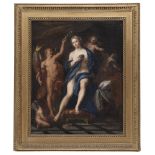 ROMAN PAINTER, 17TH CENTURY THE CORONATION OF VENUS Oil on canvas, cm. 73 x 61 PROVENANCE Roman