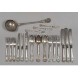 BEL SALE SERVICE IN SILVER, PROVIDED XIX CENTURY FRANCE with chiseled handles, roccailles, volute