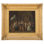 FLEMISH PAINTER, 18TH CENTURY MUSICAL CELEBRATION Oil on canvas, cm. 45 x 54,5 PITTORE FIAMMINGO,