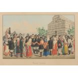 ITALIAN ENGRAVER, EARLY 20TH CENTURY DANCERS Colored print, cm. 34 x 46 subtitled Engraved Frame