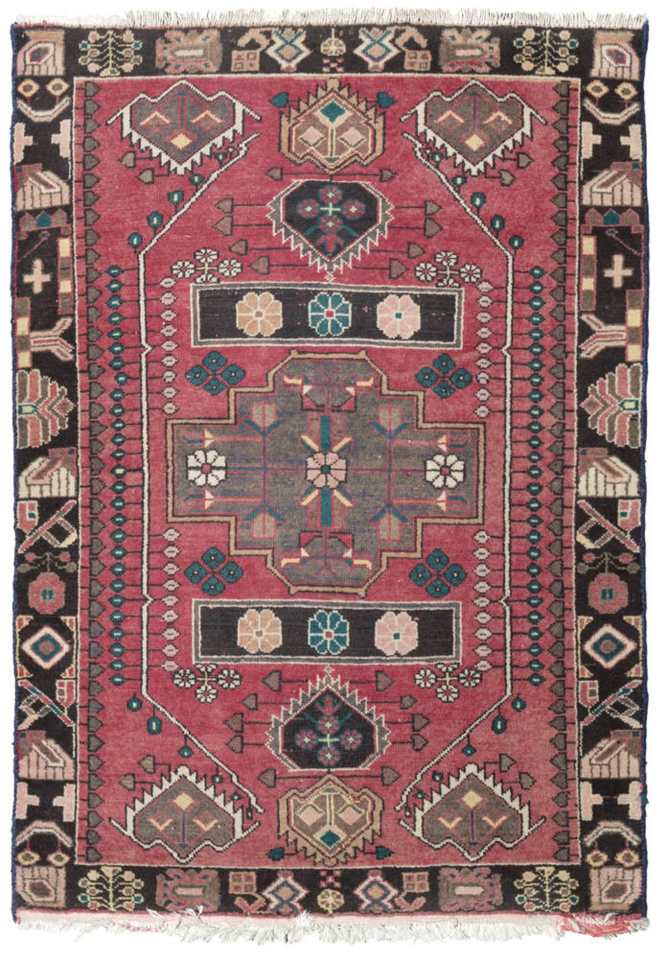 MOSUL PERSIAN RUG, EARLY 20TH CENTURY to Caucasian sketch, with cross medallion and secondary