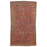 MALAYER CARPET, LATE 19TH CENTURY with sketch to herati with roses, palmette and rhombuses, in the