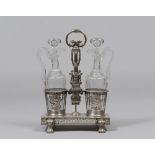 SILVER CRUET, PUNCH PARIS LATE 18TH CENTURY Title 800/1000. Measures cm. 34 x 23 x 16, silver weight